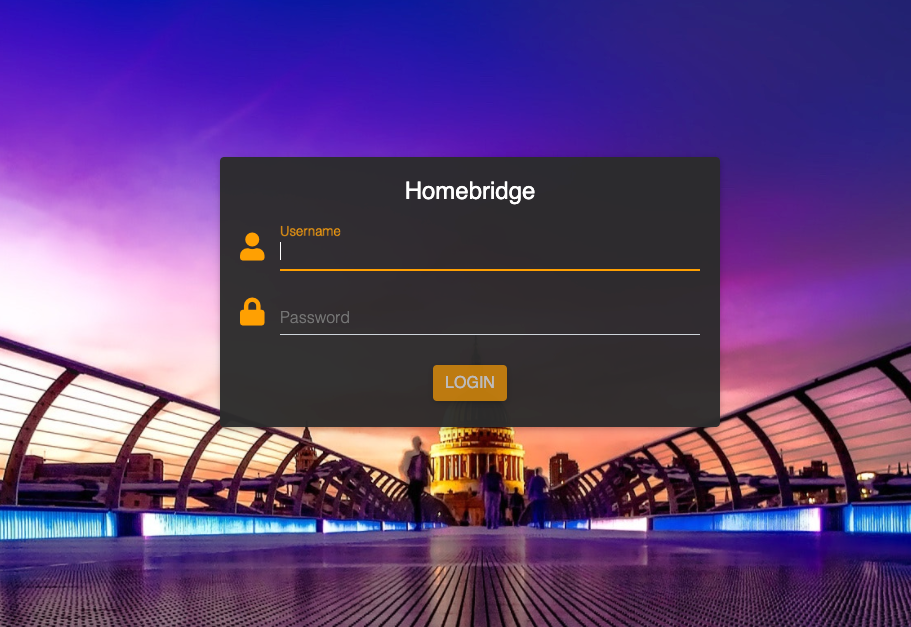 "HomeBridge Control Login"