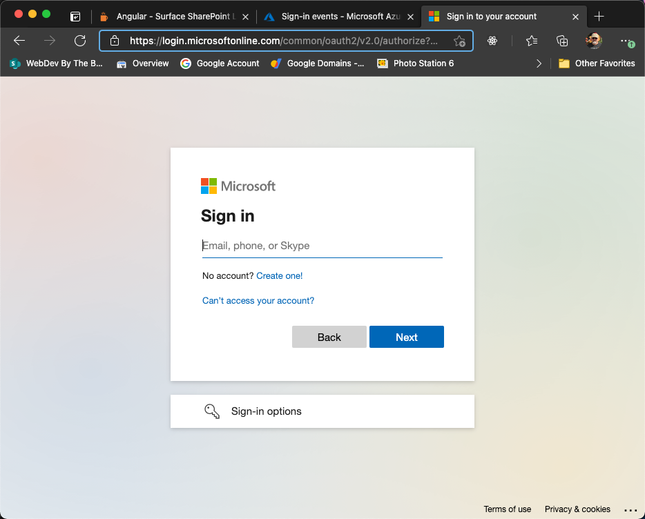 "Coffee Manager - Microsoft Login Screen using Code Flow"