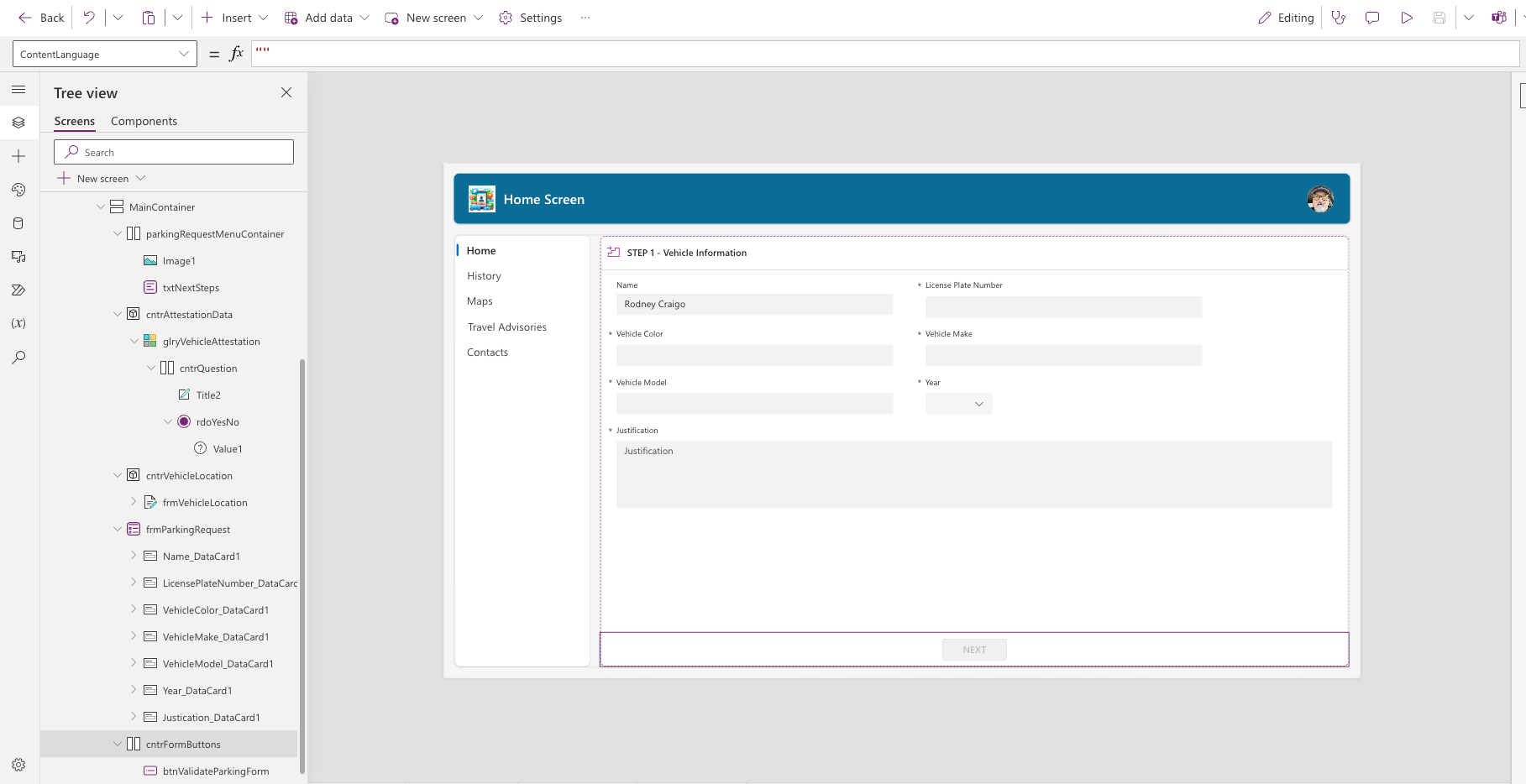 Parking Request Application - Dev Stage